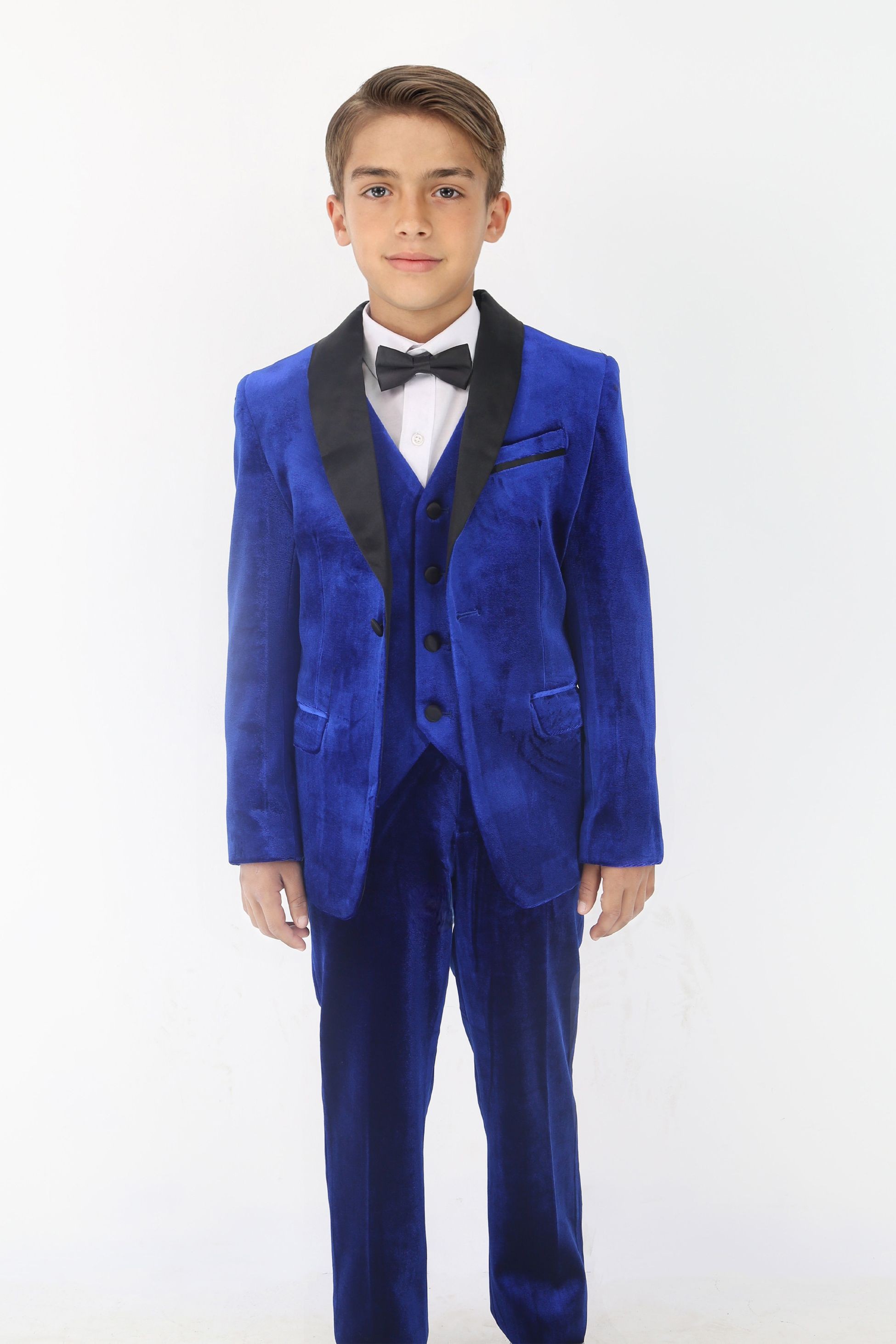 Boys' Velvet Suit with Satin Shawl Lapels - EC103