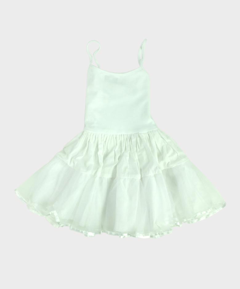 Baby Mädchen Pettikot Baumwollenkleid - Weiß
