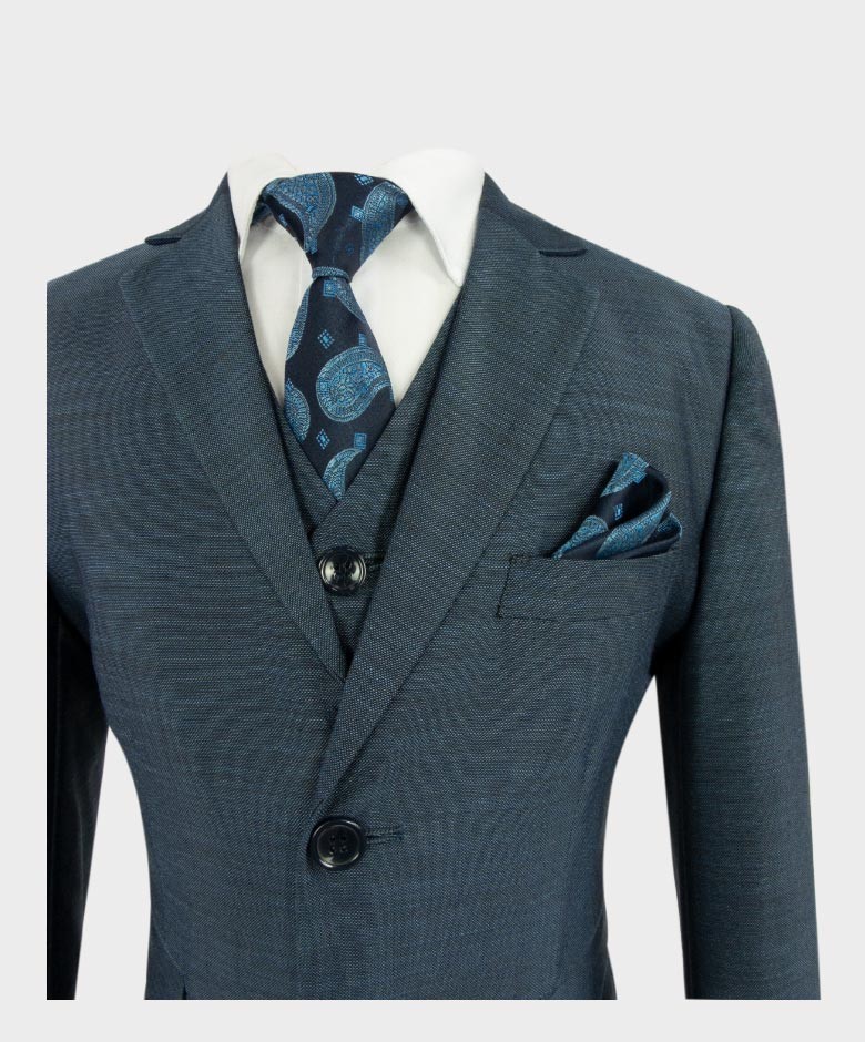 Boys All in One Tailored Fit Suit  - HENRY Blue