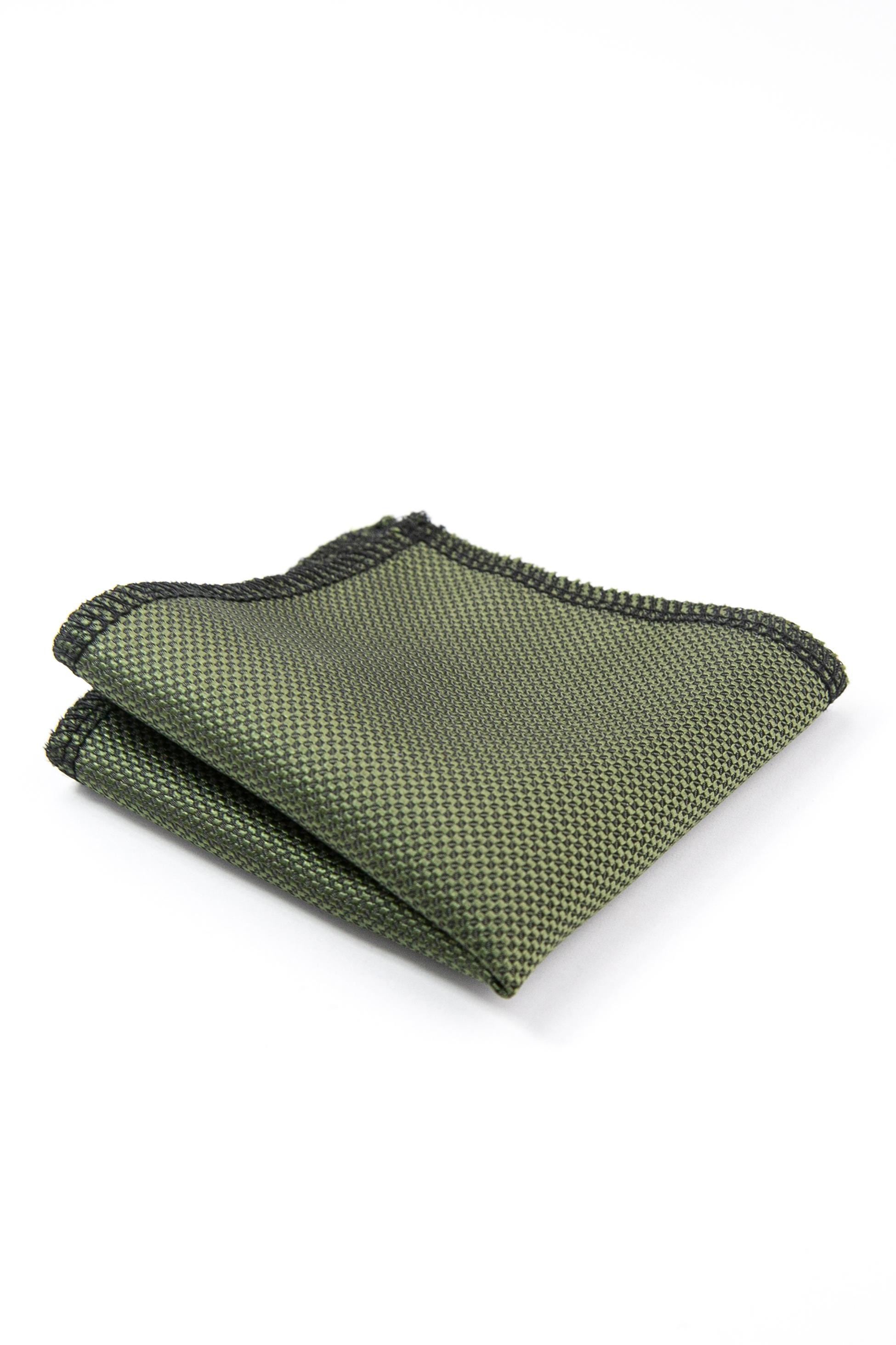 Jungen Jacquard Krawatten- & Einstecktuch-Set mit elastischem Band - Awde - Khaki Green