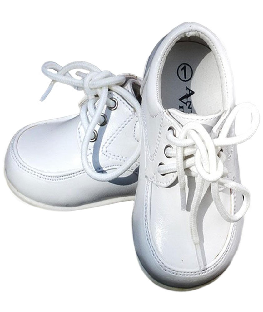 Chaussures de Baptême à Lacets pour Bébé Garçon - Blanc