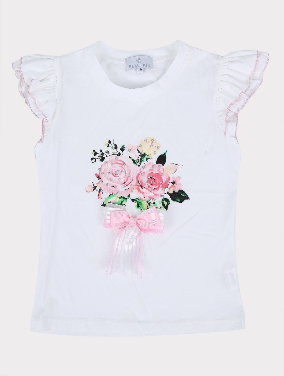 Mädchen Blumendruck Tüllrock und T-Shirt Set