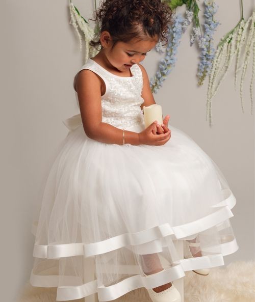 Ivory Sequin and Tulle Dress for Girls and Babies – JORJA