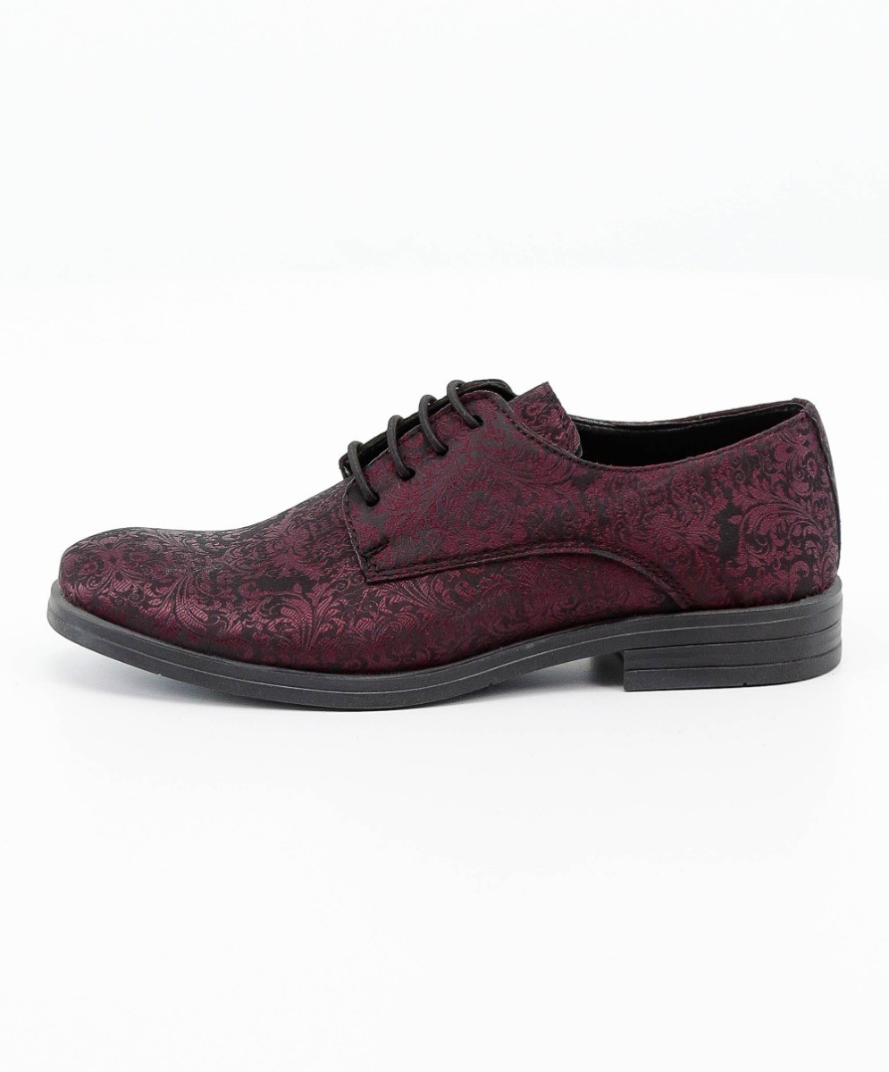 Boys Paisley Patterned Lace Up Derby Shoes