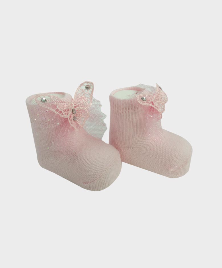 Baby Mädchen Stirnband und Socken Set - Rosa