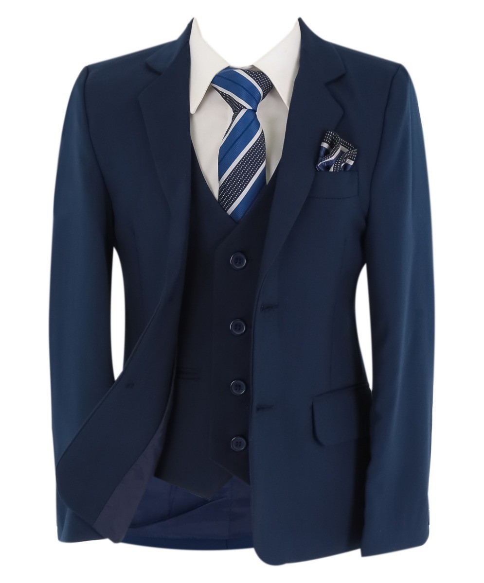 Boys 6 Piece All In One Formal Suit Set - RUN  - Navy