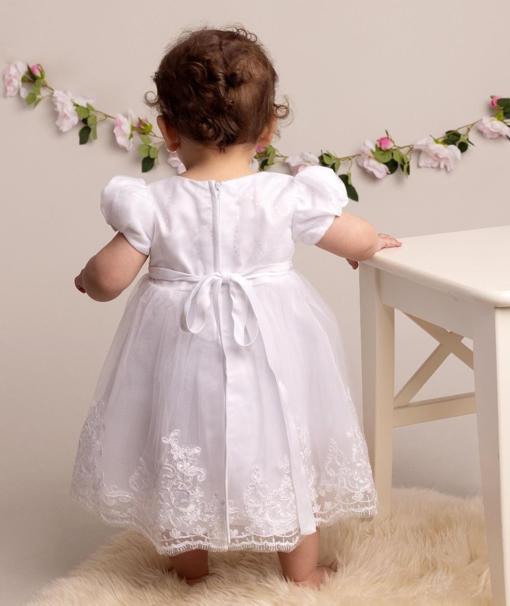 Baby Girls Balloon Sleeves Tulle Dress - RIYA