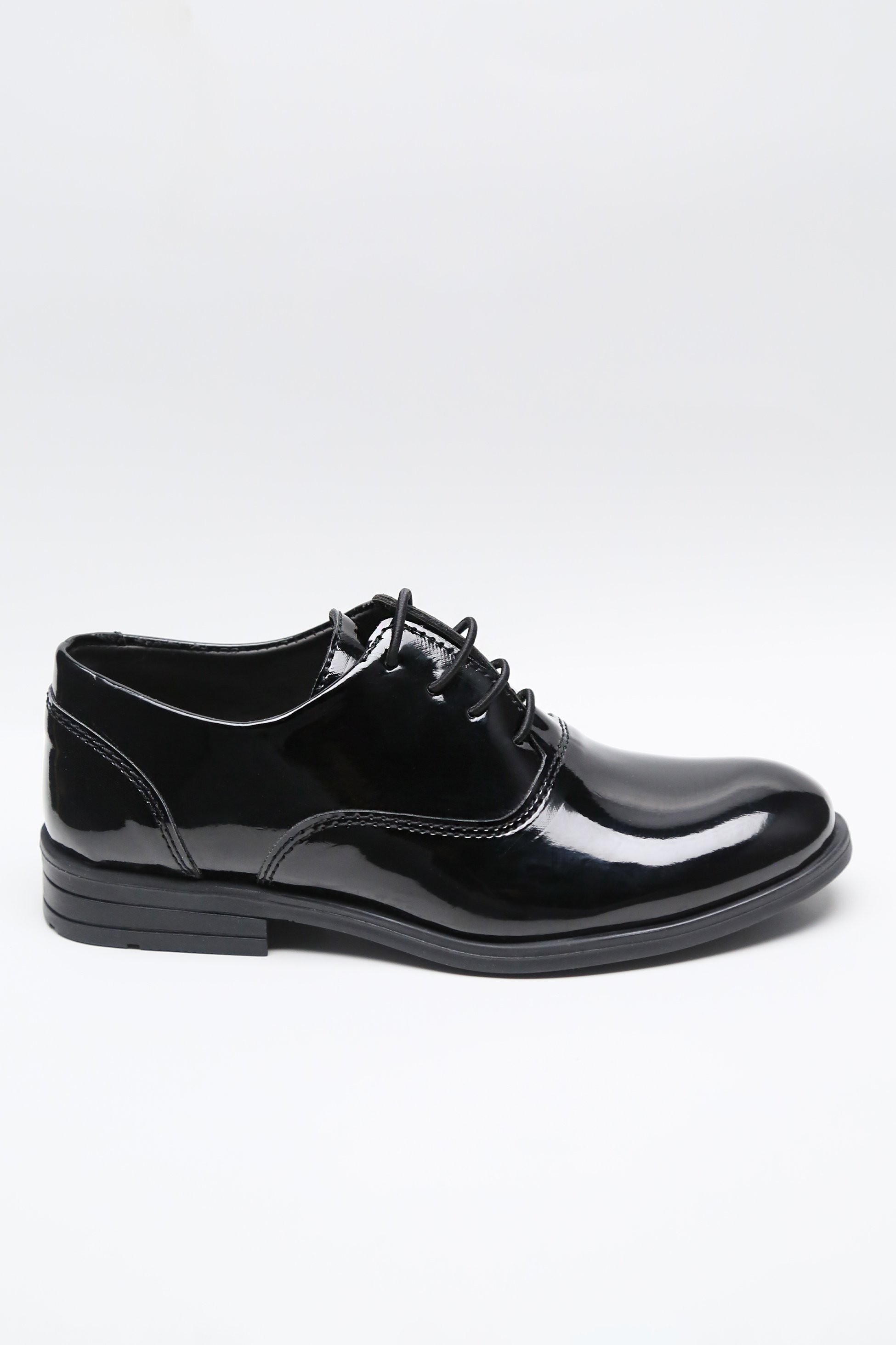 Chaussures Formelles Oxford à Lacets en Verni Noir pour Garçons - Regal