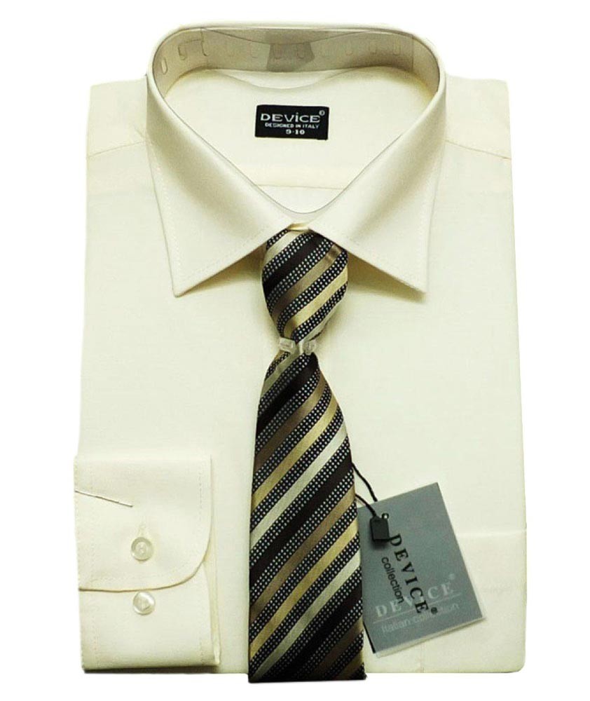 Boys Dress Shirt and Tie Set - Cream