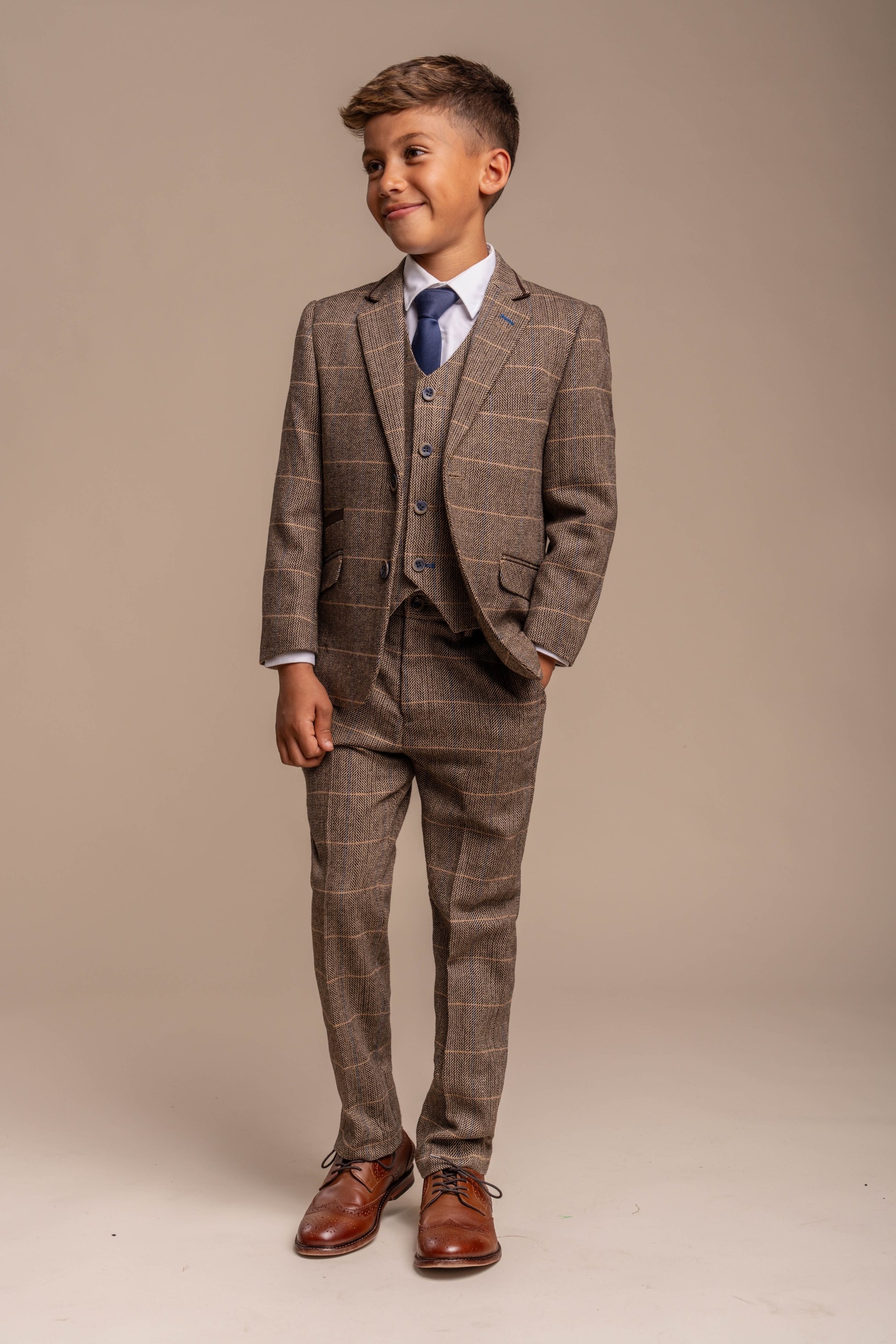 Peaky Blinders Jungen Anzug mit Tweed Karo Muster