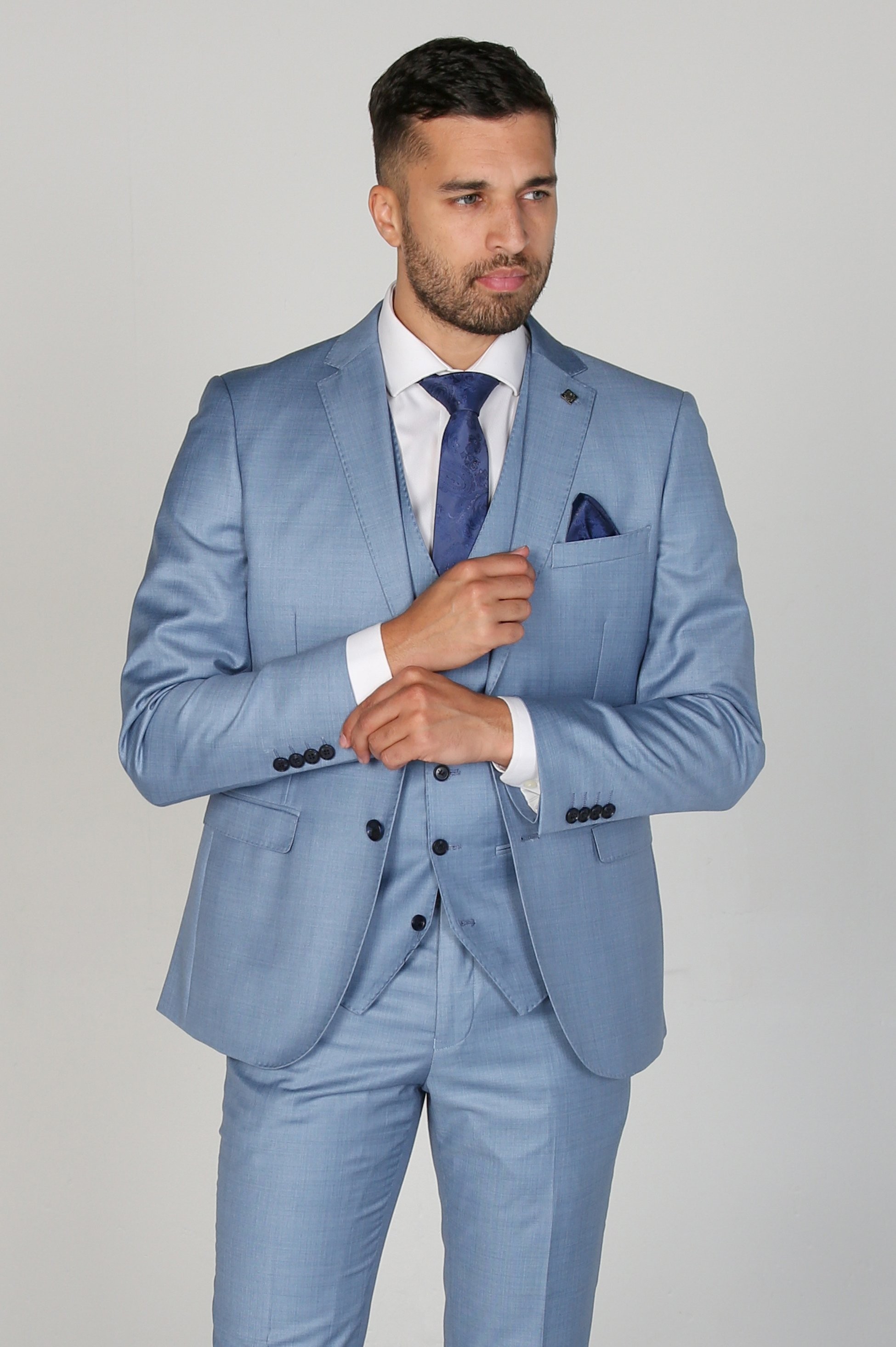 Men's Tailored Fit Formal Suit  - CHARLES - Blau