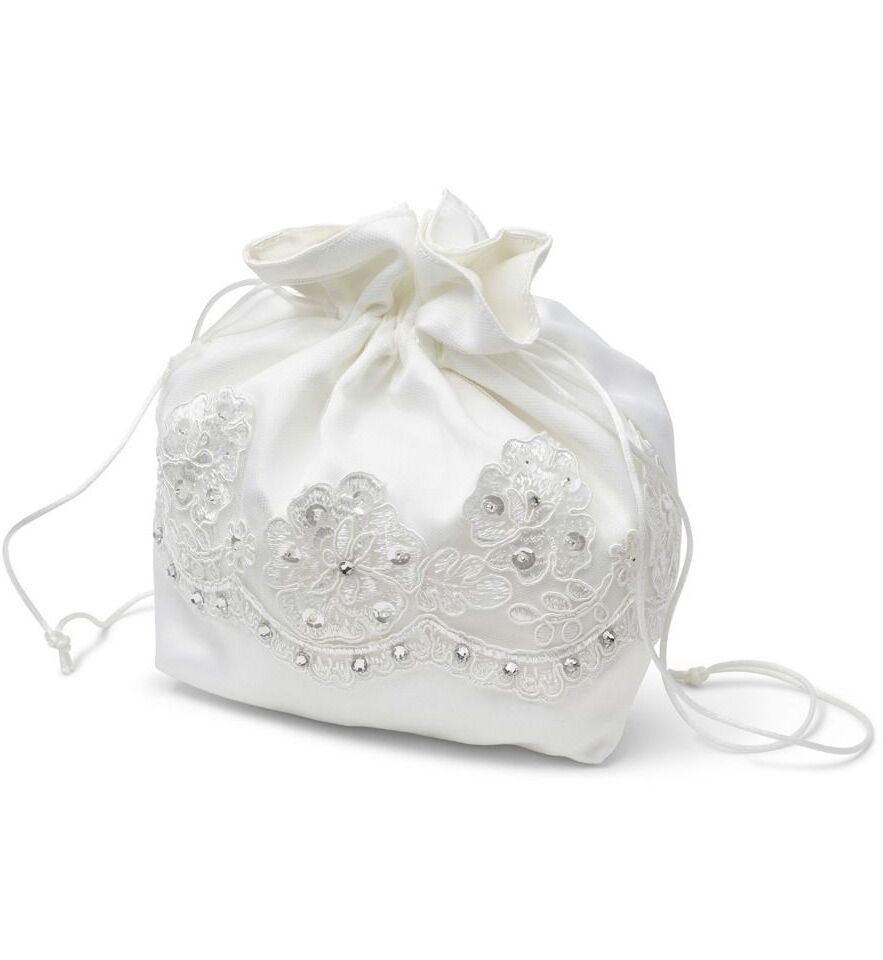 Sac Dolly pour Filles avec Dentelle et Perles – MB1903 - Blanc