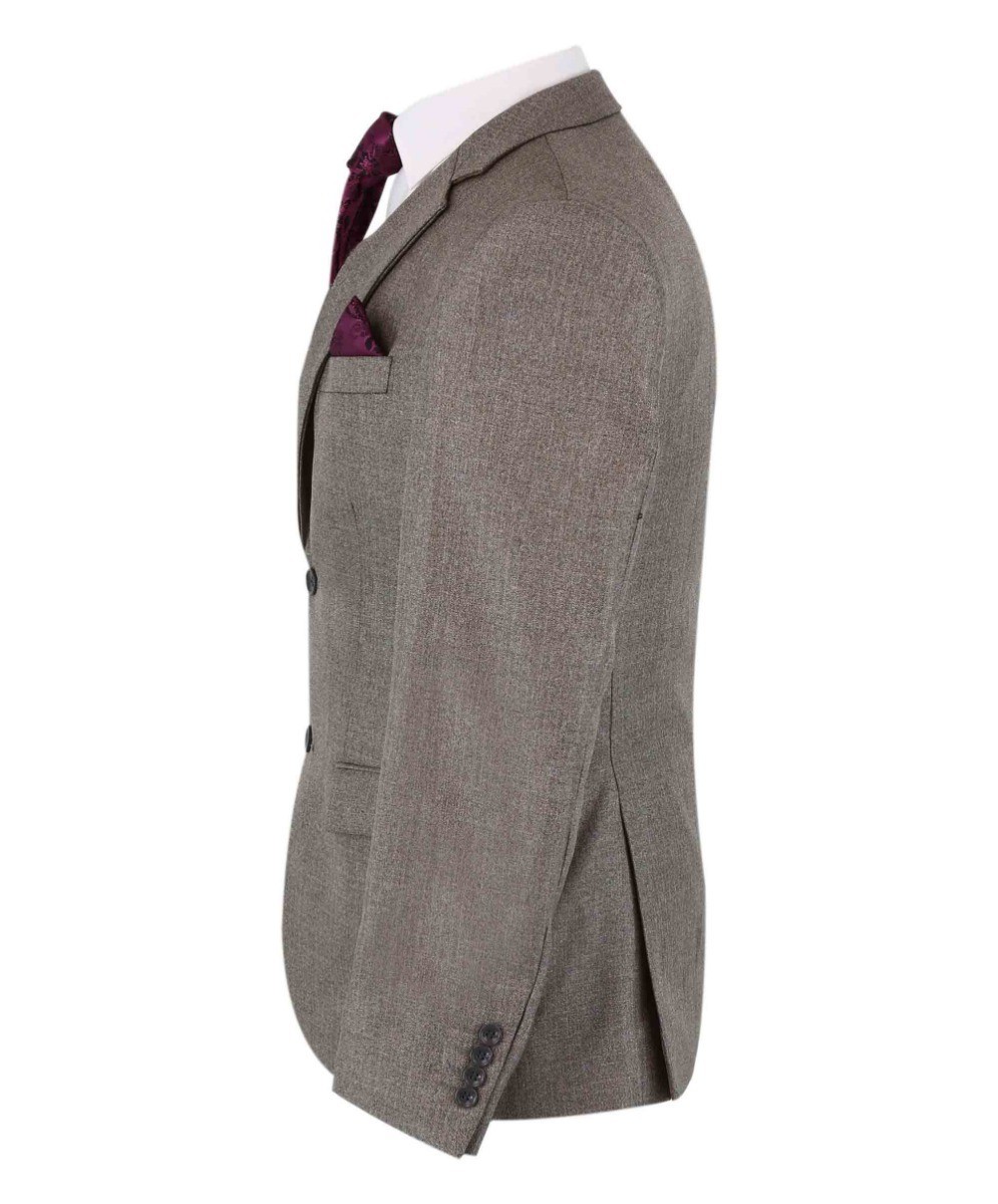 Herren Anzug mit strukturierter, maßgeschneiderter Passform - ADRIAN - Dunkelbeige