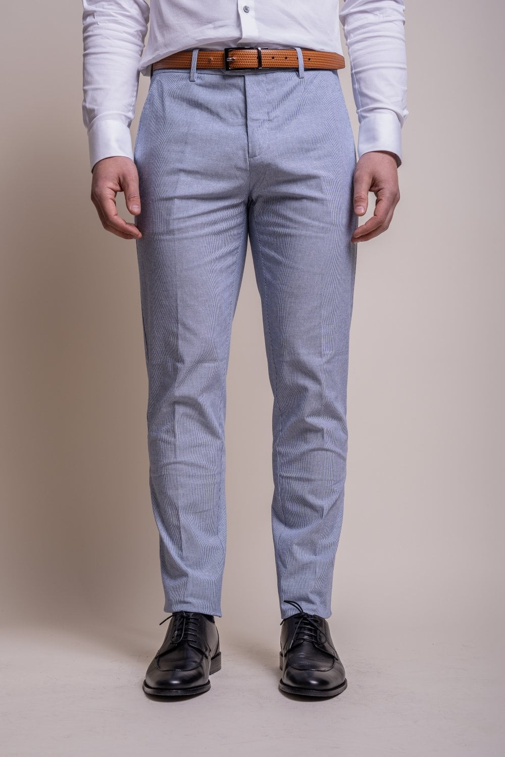 Men's Slim Fit Textured Pants - FREDRIK Blue