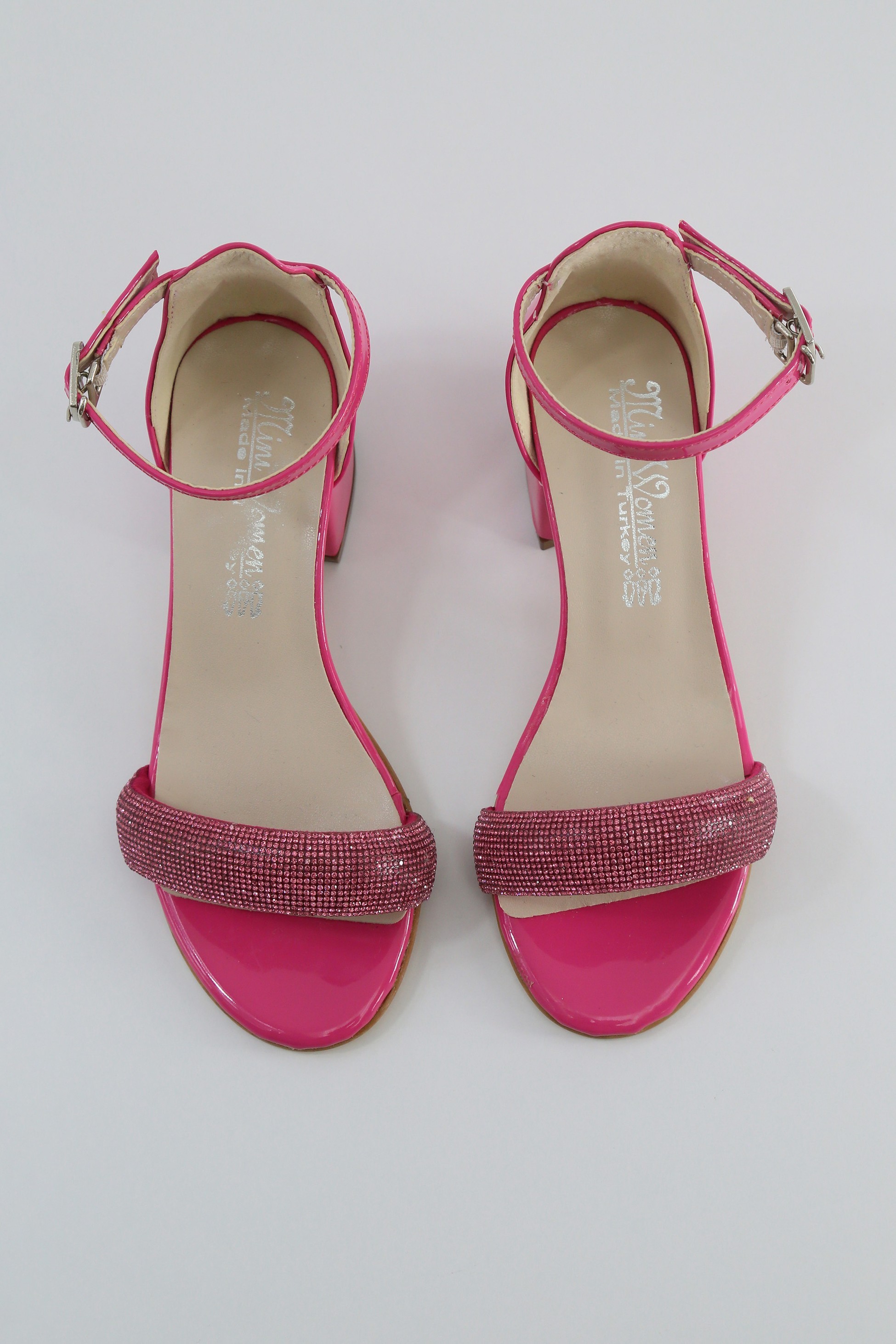 Mädchen-Sandalen mit Strass und Blockabsatz - LARA - Rose