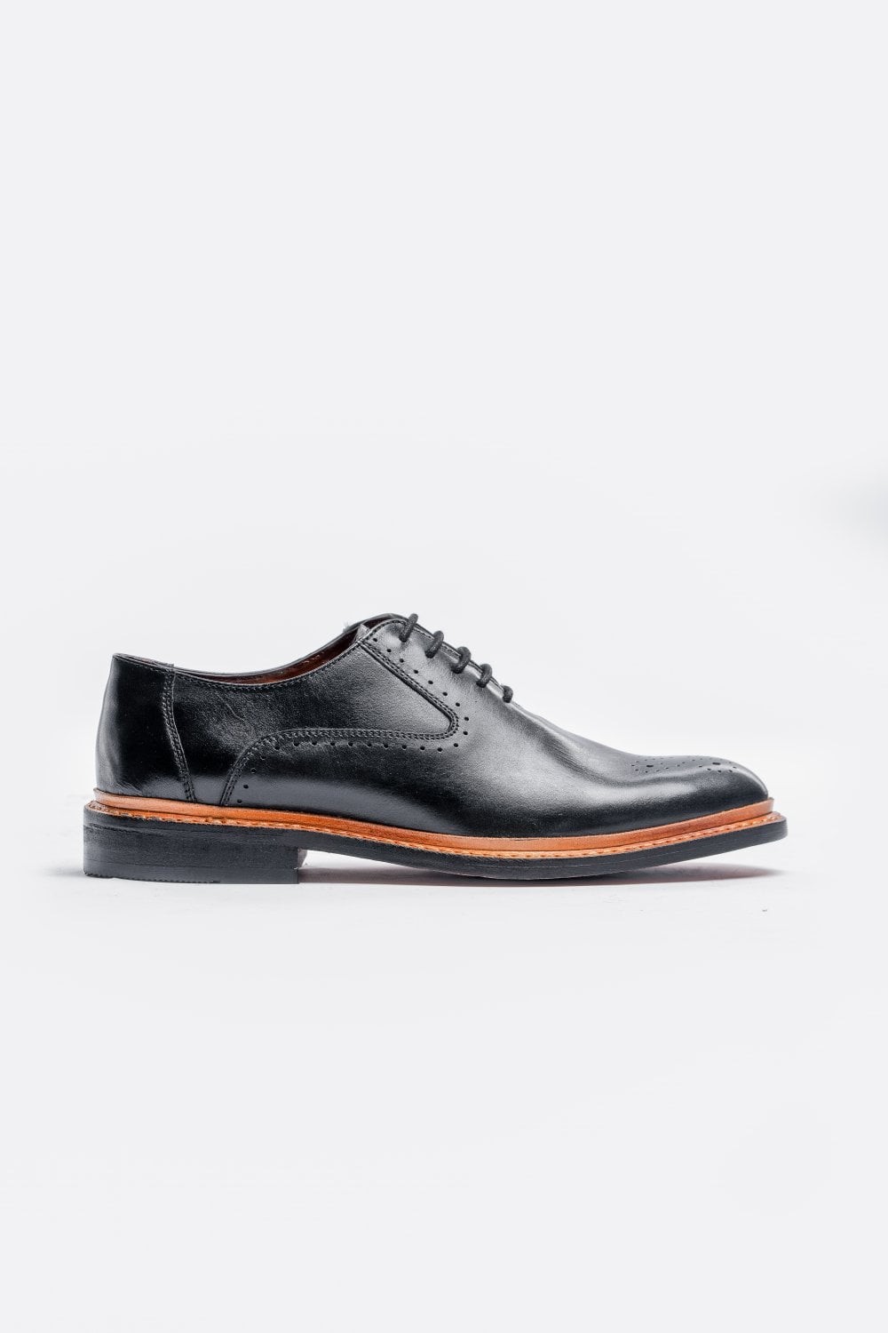 Men's Lace Up Leather Brogue Shoes - BRENTWOOD