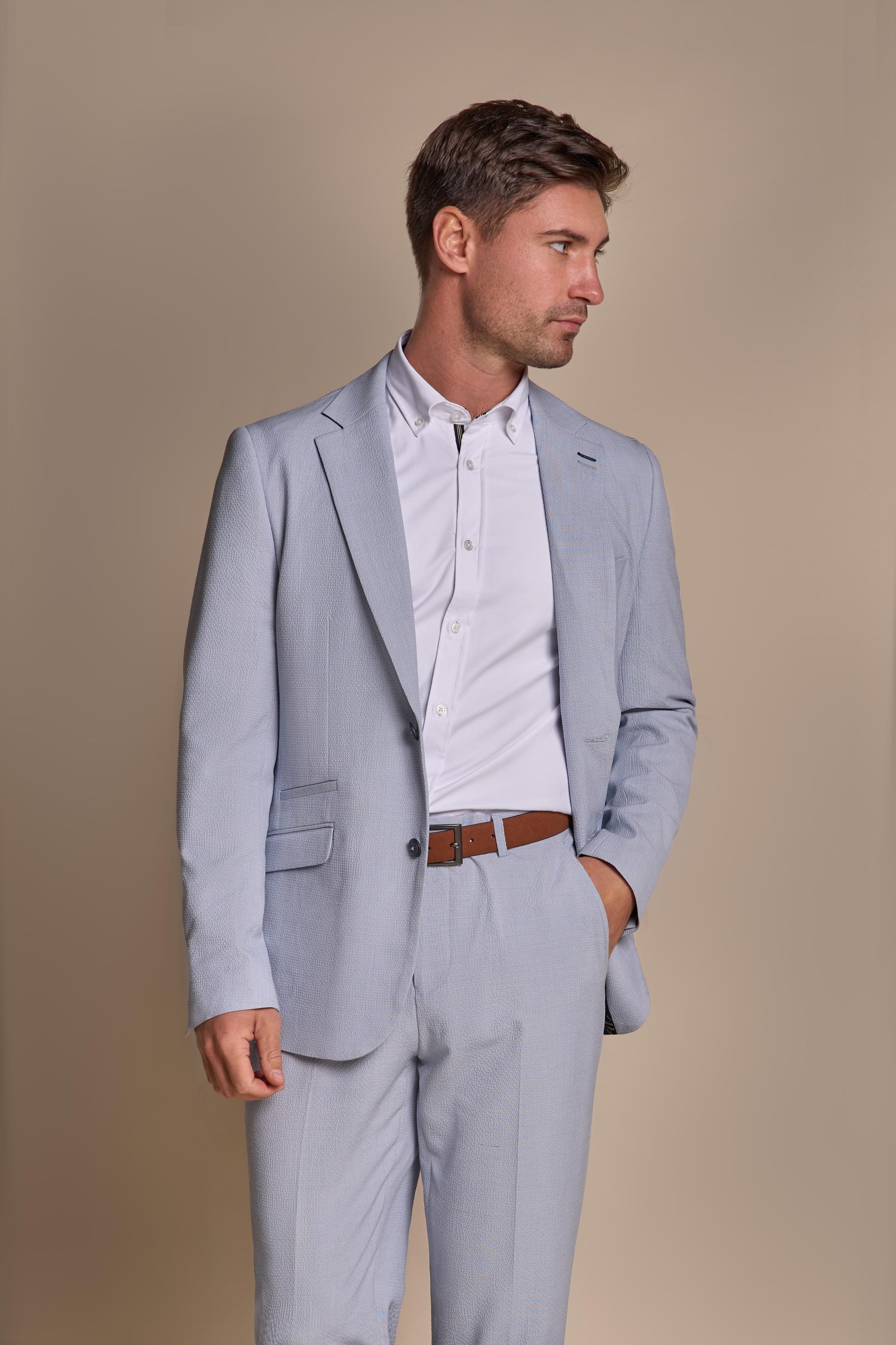 Costume Slim Fit Texturé pour Homme – SIREN - Bleu ciel