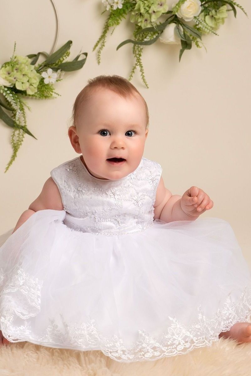 Baby & Mädchen High-Low Rock Spitzenkleid - KHLOE - Weiß