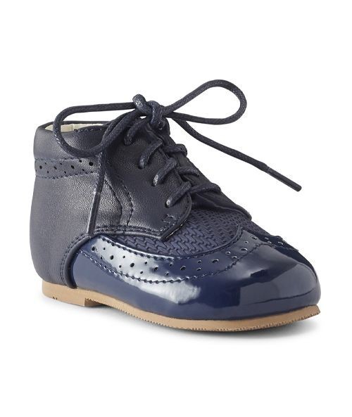 Baby & Boys Two-tone leather Brogue Shoes – ANTONIO - Navy Blue