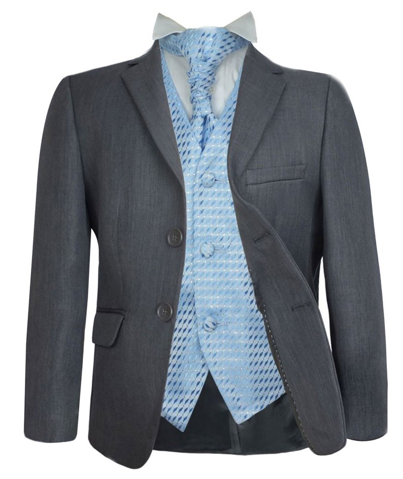 Boys Grey Suit & Choice Of Vest - THOMAS