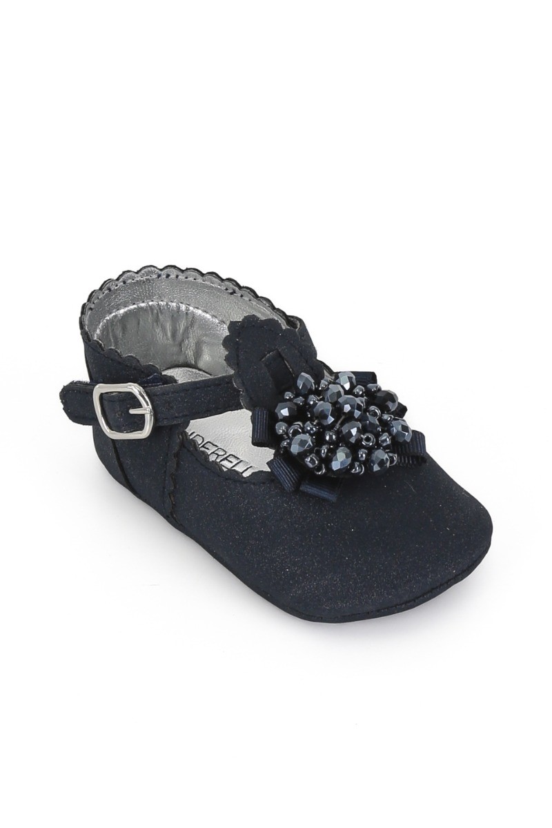 Babymädchen Pre-Walker Schuhe mit Perlenverzierung - Navy blau