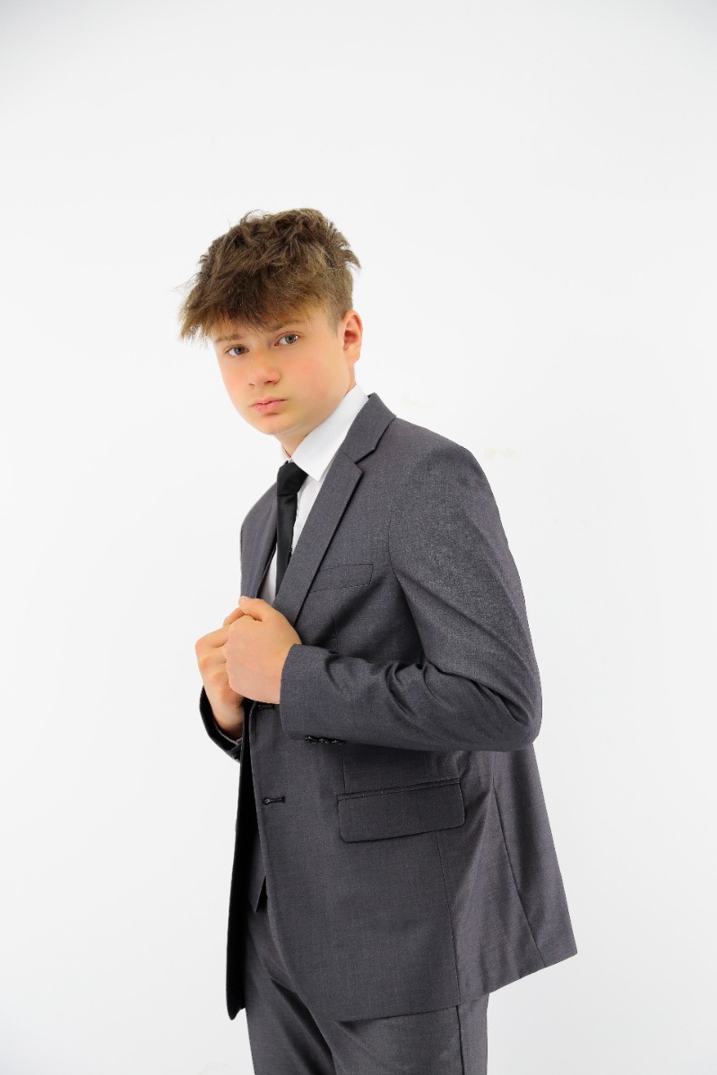 Boys Charcoal Grey Suit - SAMUEL