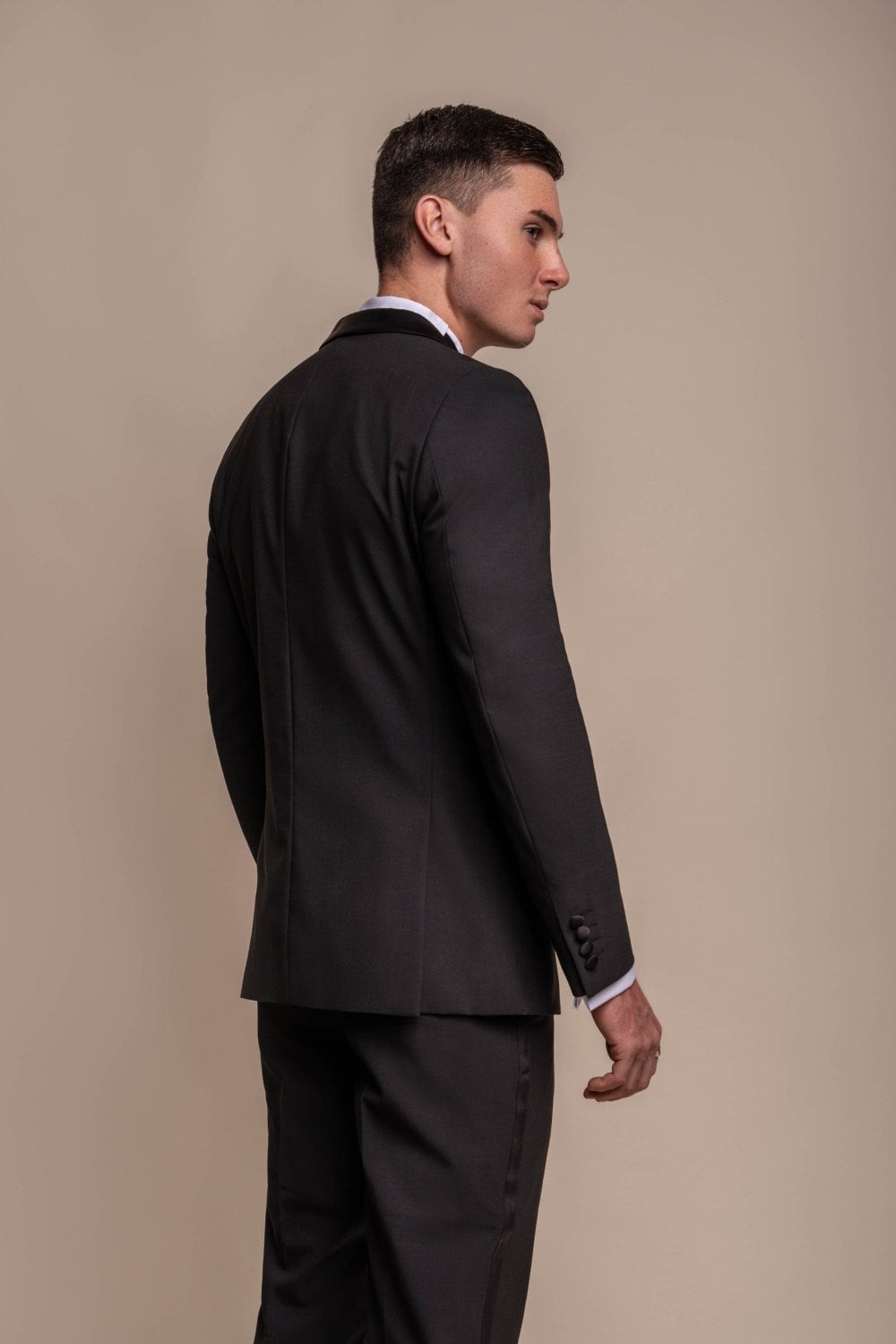 Herren-Smokinganzug aus Wollmischung in schmaler Passform, formelle schlichte Jacke und Hose, separat erhältlich