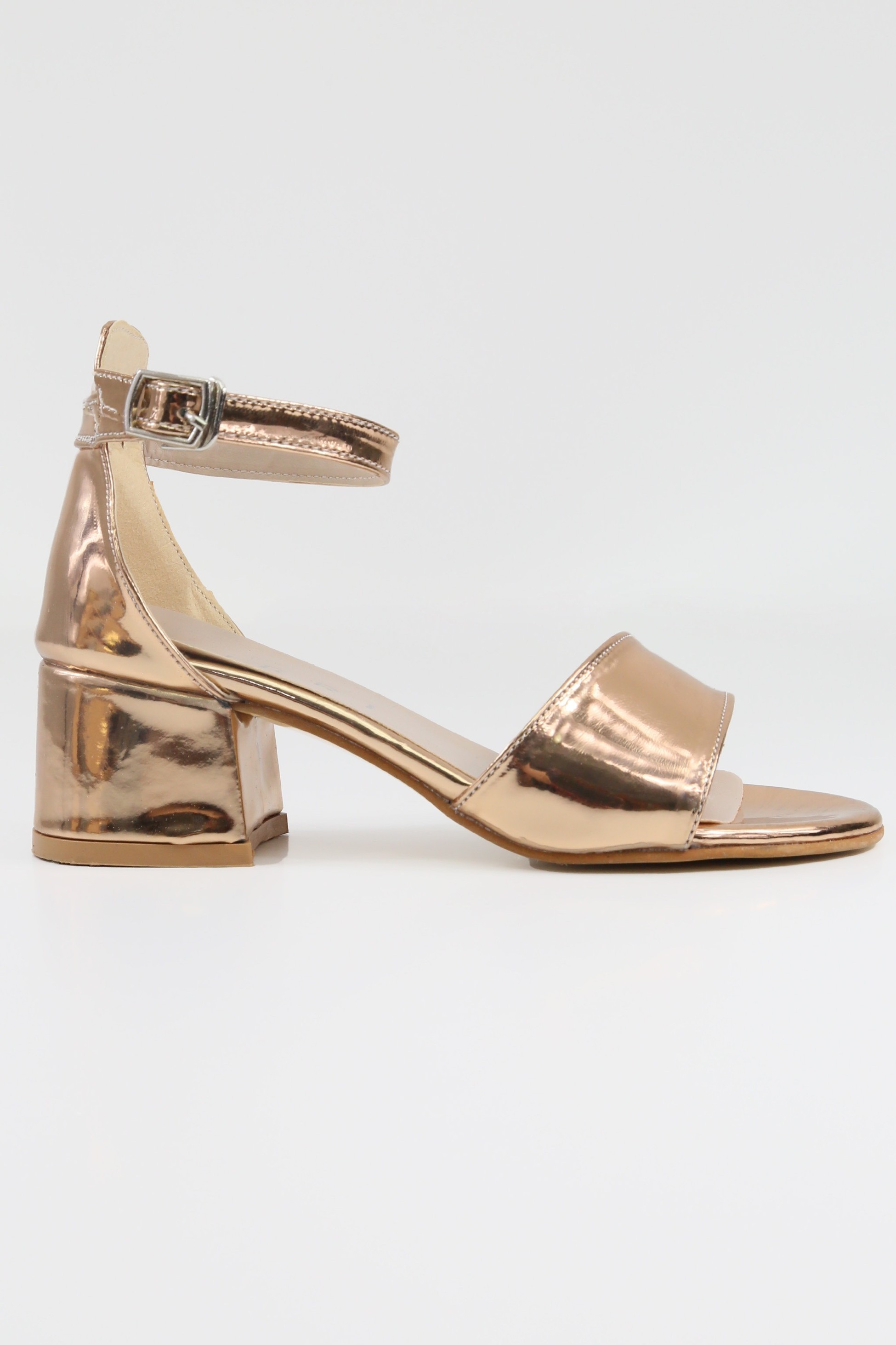 Mädchen Iridescente Blockabsatz-Sandalen in Lackoptik - NOVA - Gold