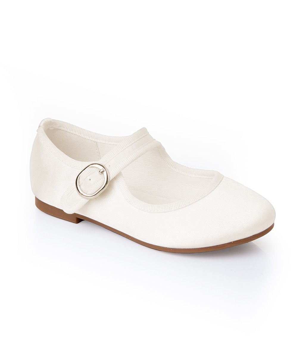 Ballerines Satin Communion Fille Mary Jane - HANA - Ivoire