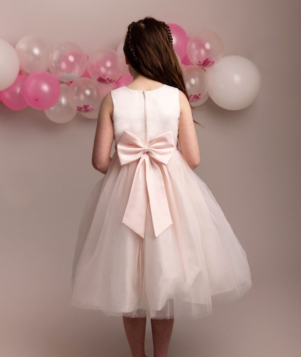 Robe florale brodée pour filles avec jupe en tulle - NYRA