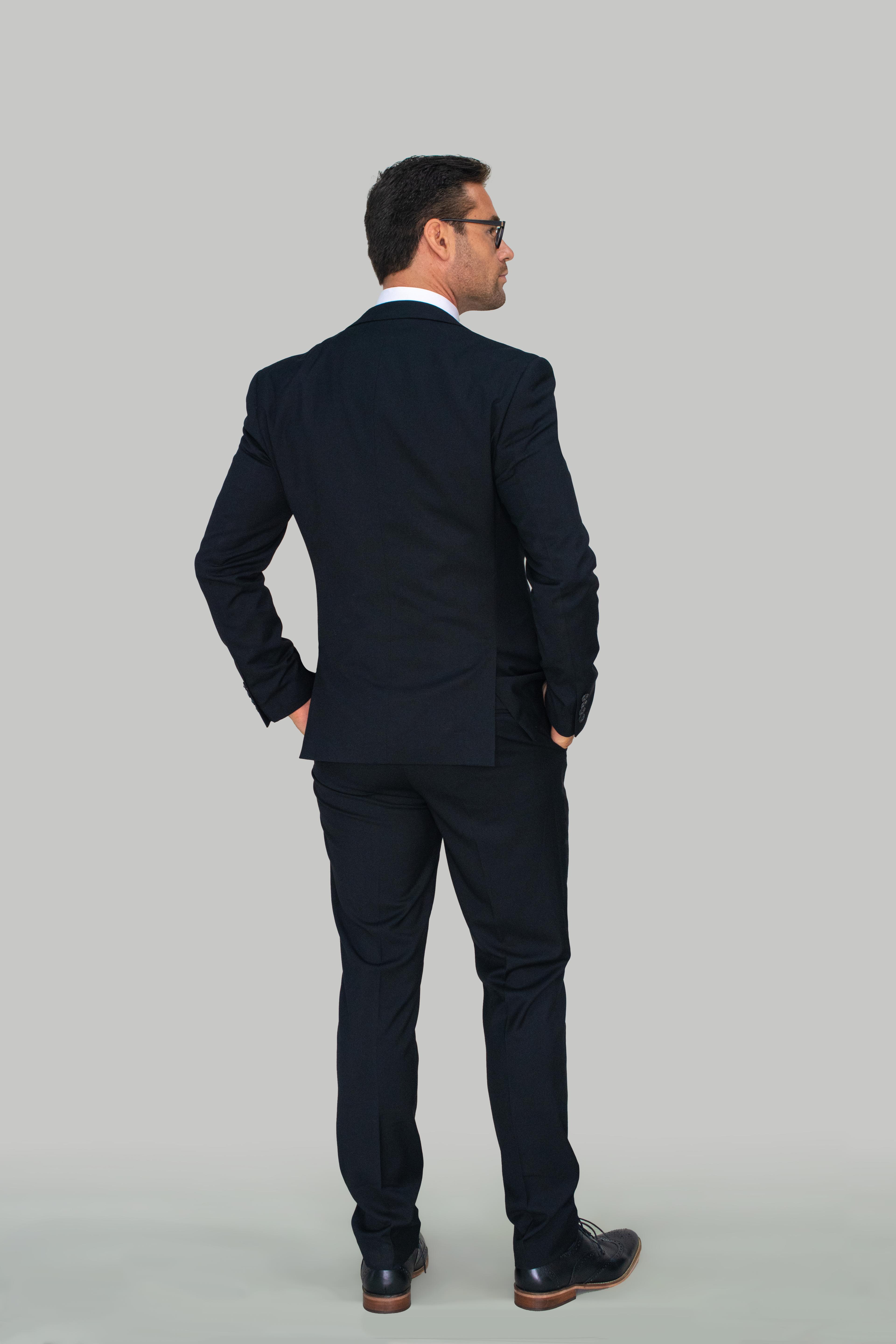 Men's Slim Fit Formal Black Suit - MARCO