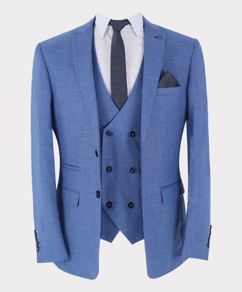Men's Light Blue Tailored Fit Suit - JAYDEN