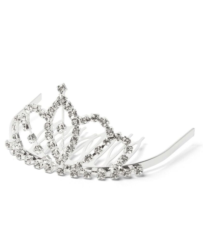 Girls Sparkling Silver Crystal Tiara Crown