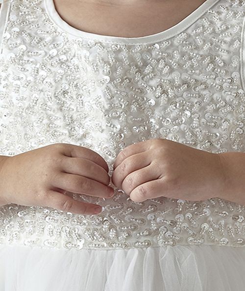 Robe en Sequins et Tulle Ivoire pour Filles et Bébés – JORJA