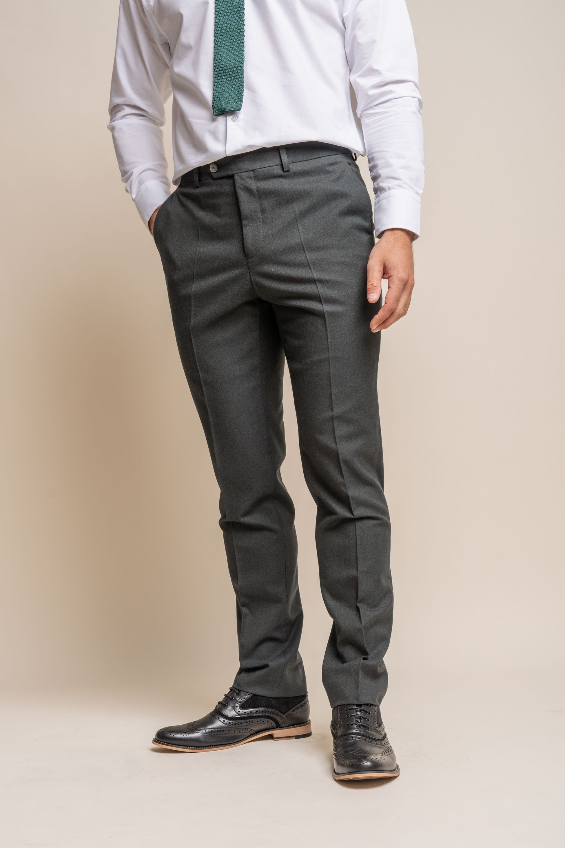 Men's Slim Fit Formal Pants - FURIOUS Olive