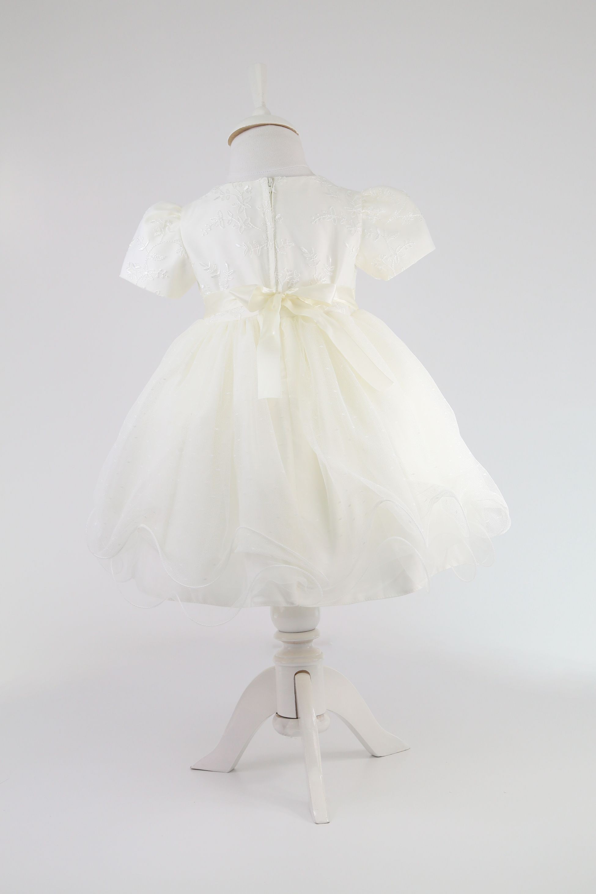 Baby Mädchen Kleid mit Ballonärmeln aus Tüll – B1038