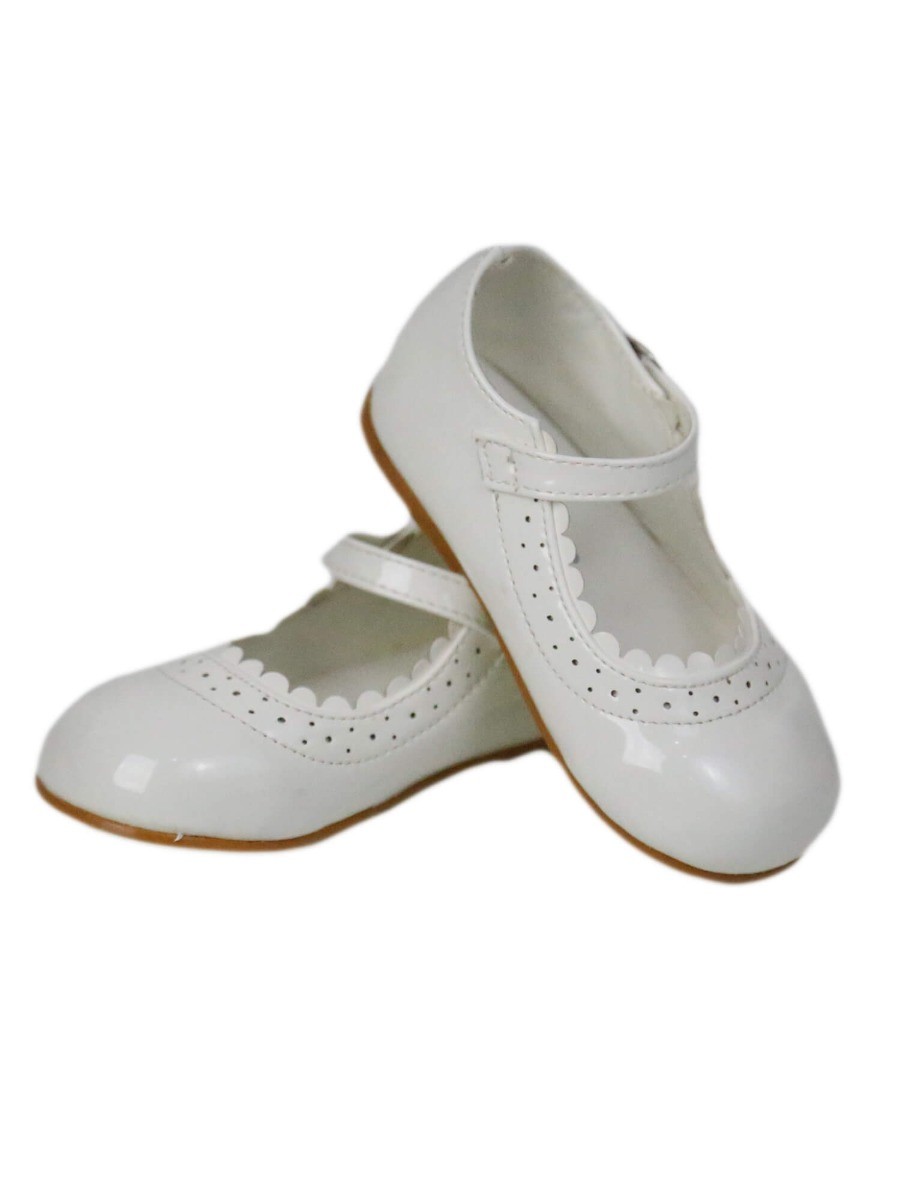 Girls Patent Mary Jane Shoes - Ivory