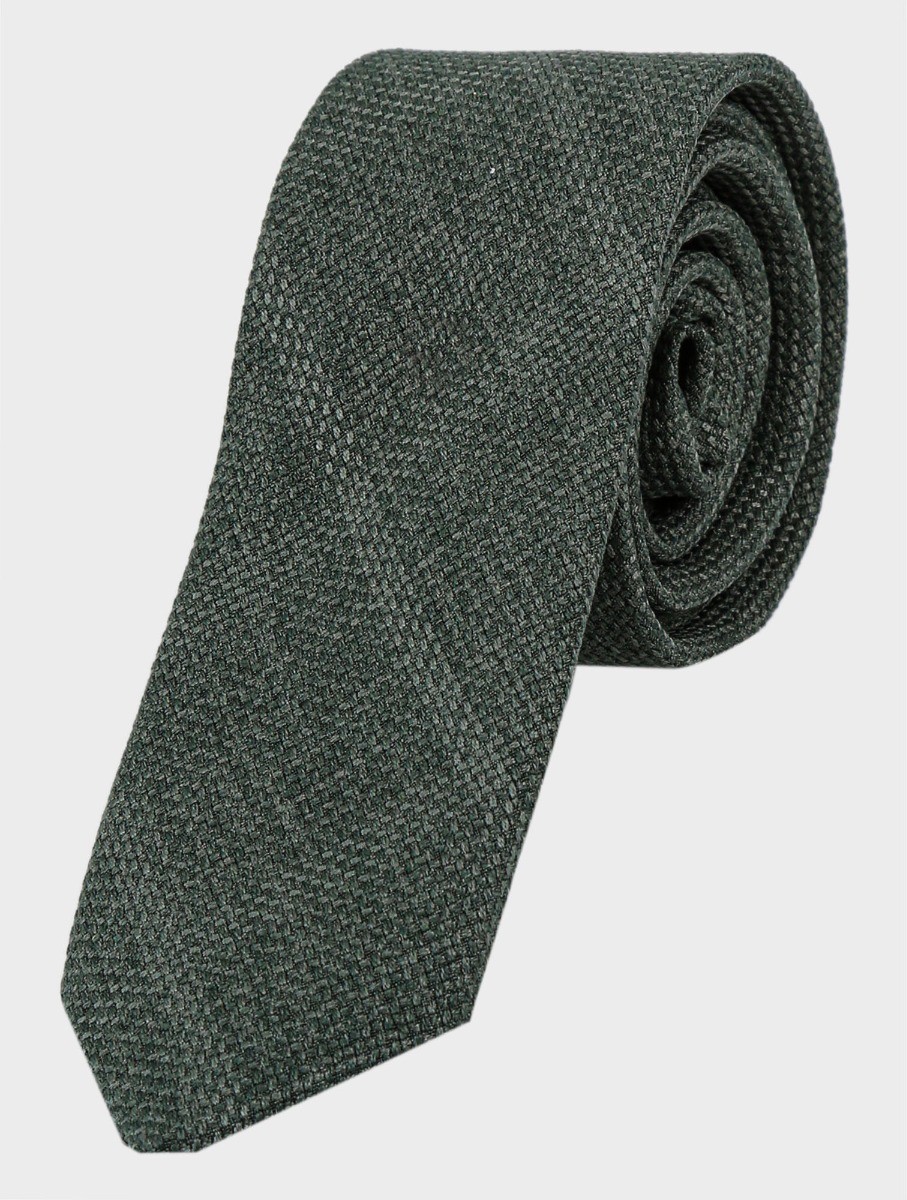 Ensemble cravate et mouchoir de poche à carreaux fenêtre en tweed pour hommes - Vert