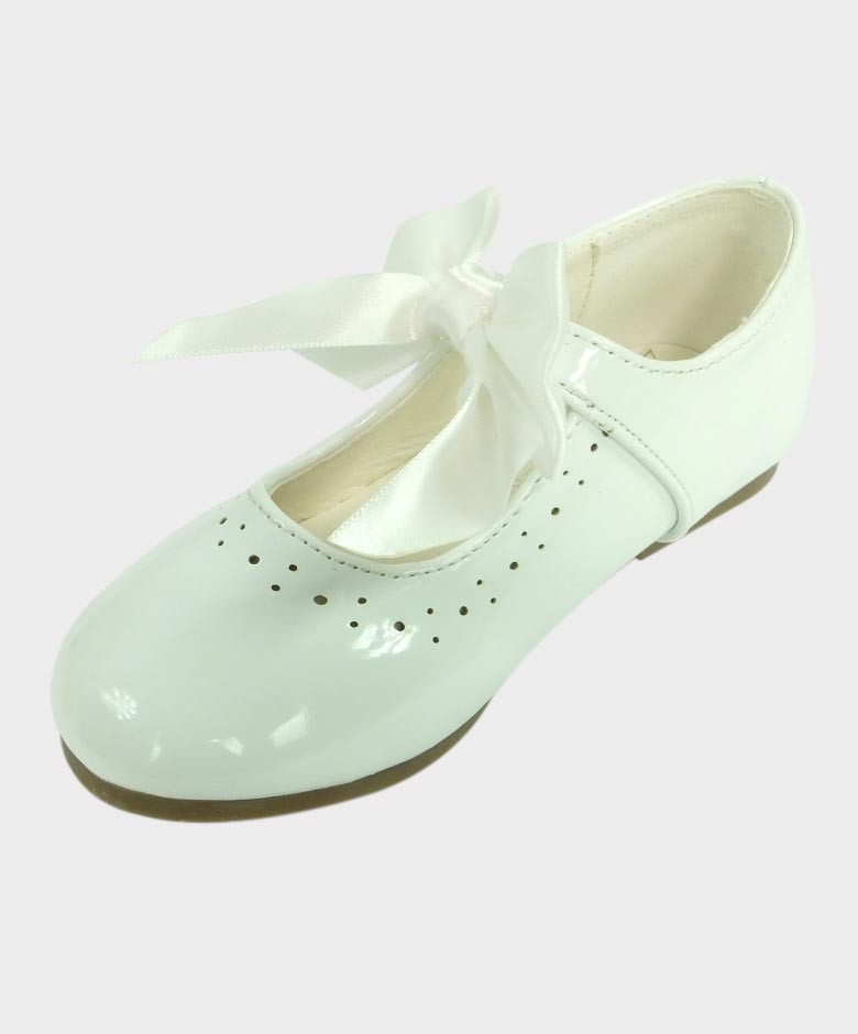 Mädchen Lack Mary Jane Flache Schuhe - Weiß