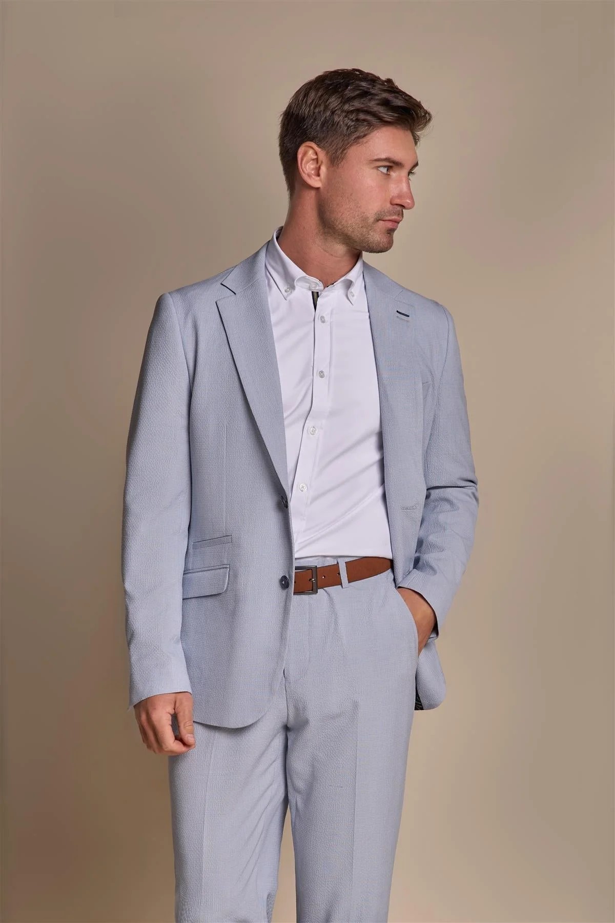 Veste de Costume Slim Texturée pour Homme – SIREN - Bleu ciel