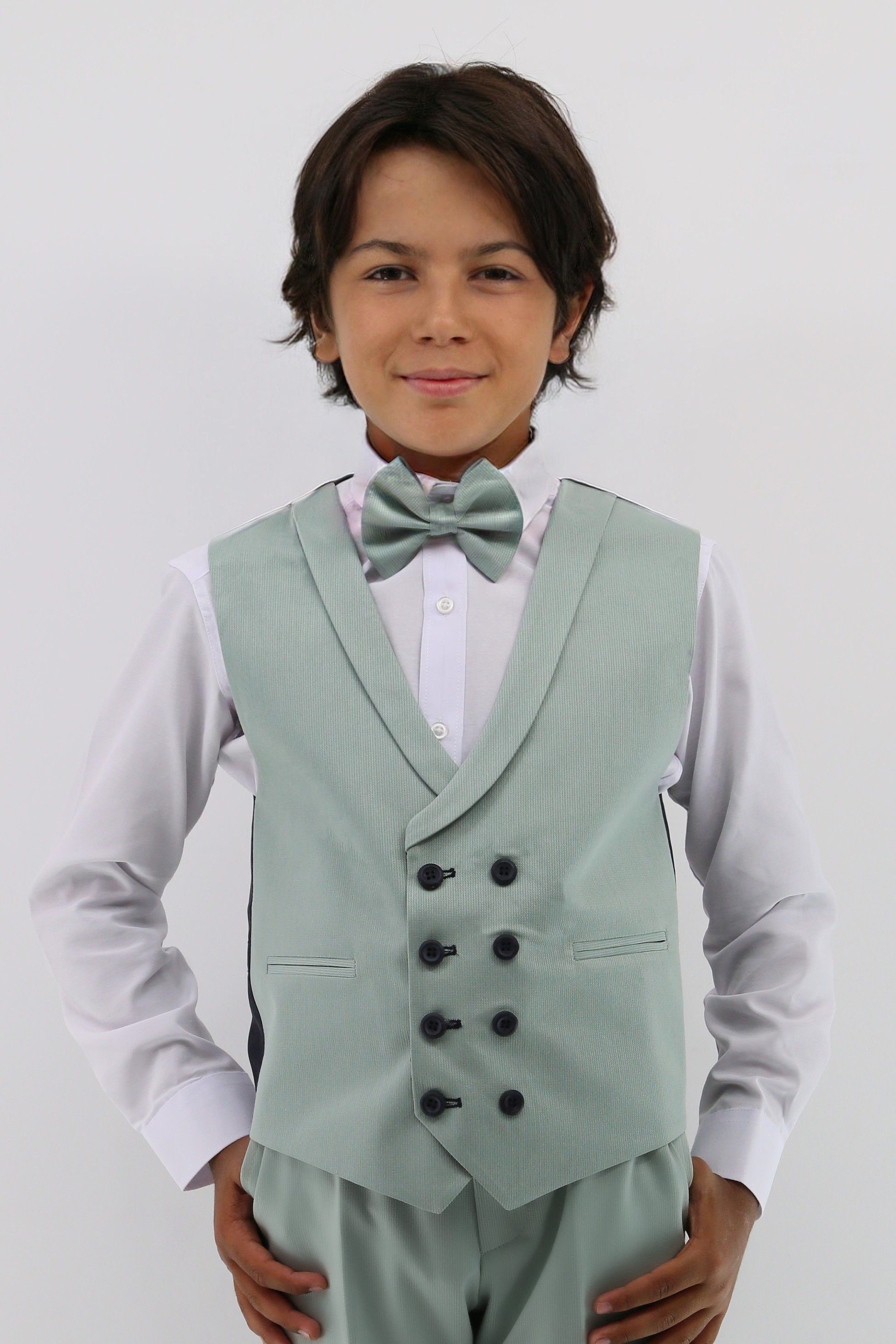 Boys Suit with Double Breasted Waistcoat 6 PC Set