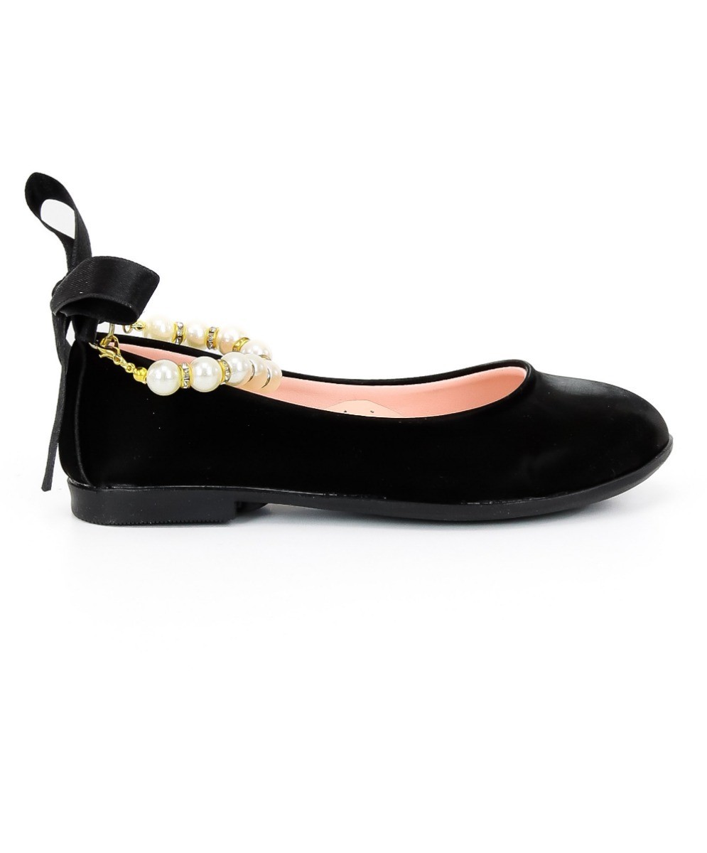 Girls Pearls Flat Mary Jane Shoes - ISABEL