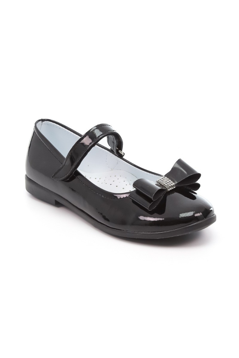 Girls Mary Jane Flat Patent Dress Shoes - LAYLA - Black