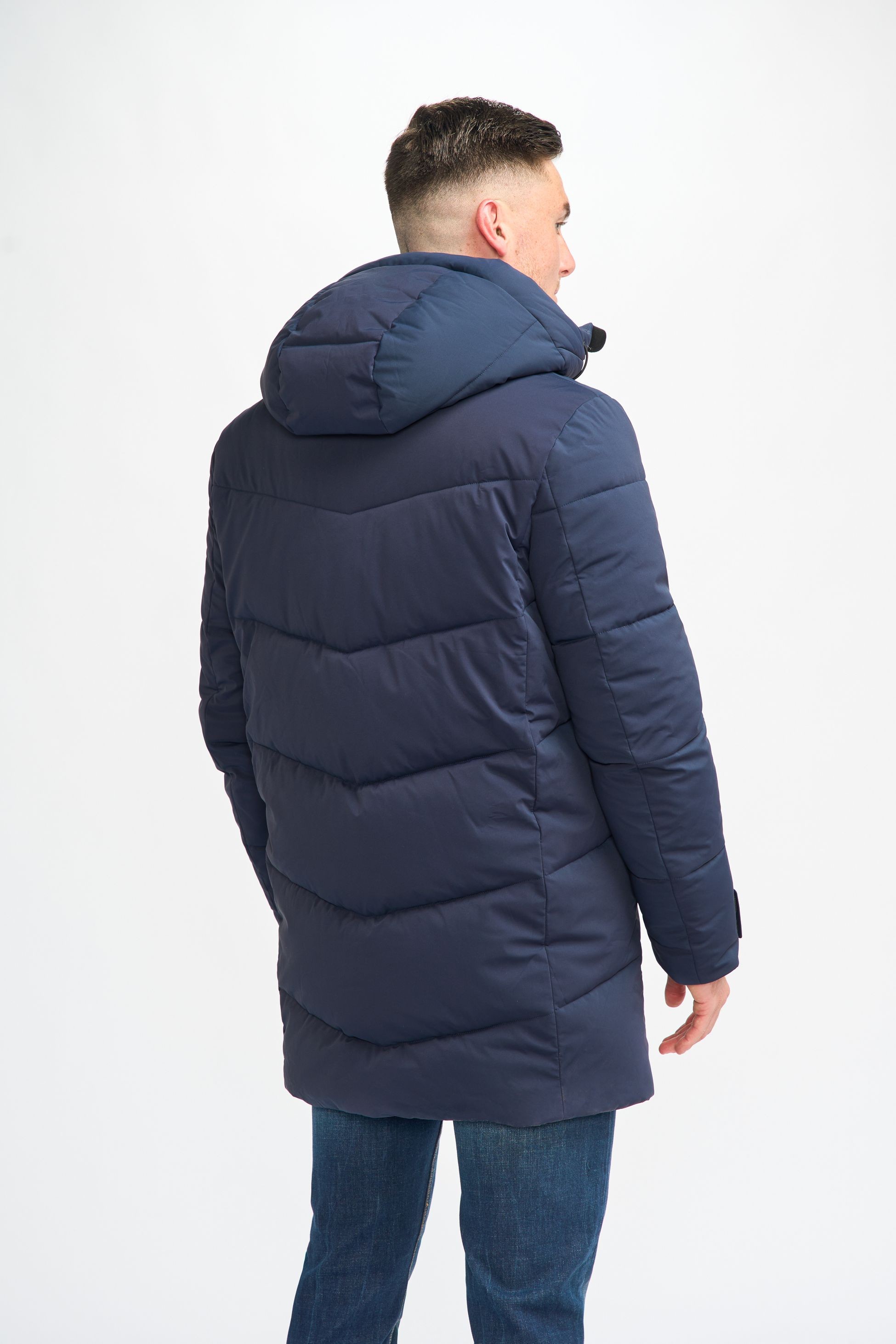 Herren gestepptes Pufferjacke Wintermantel - FABINI - Navy blau