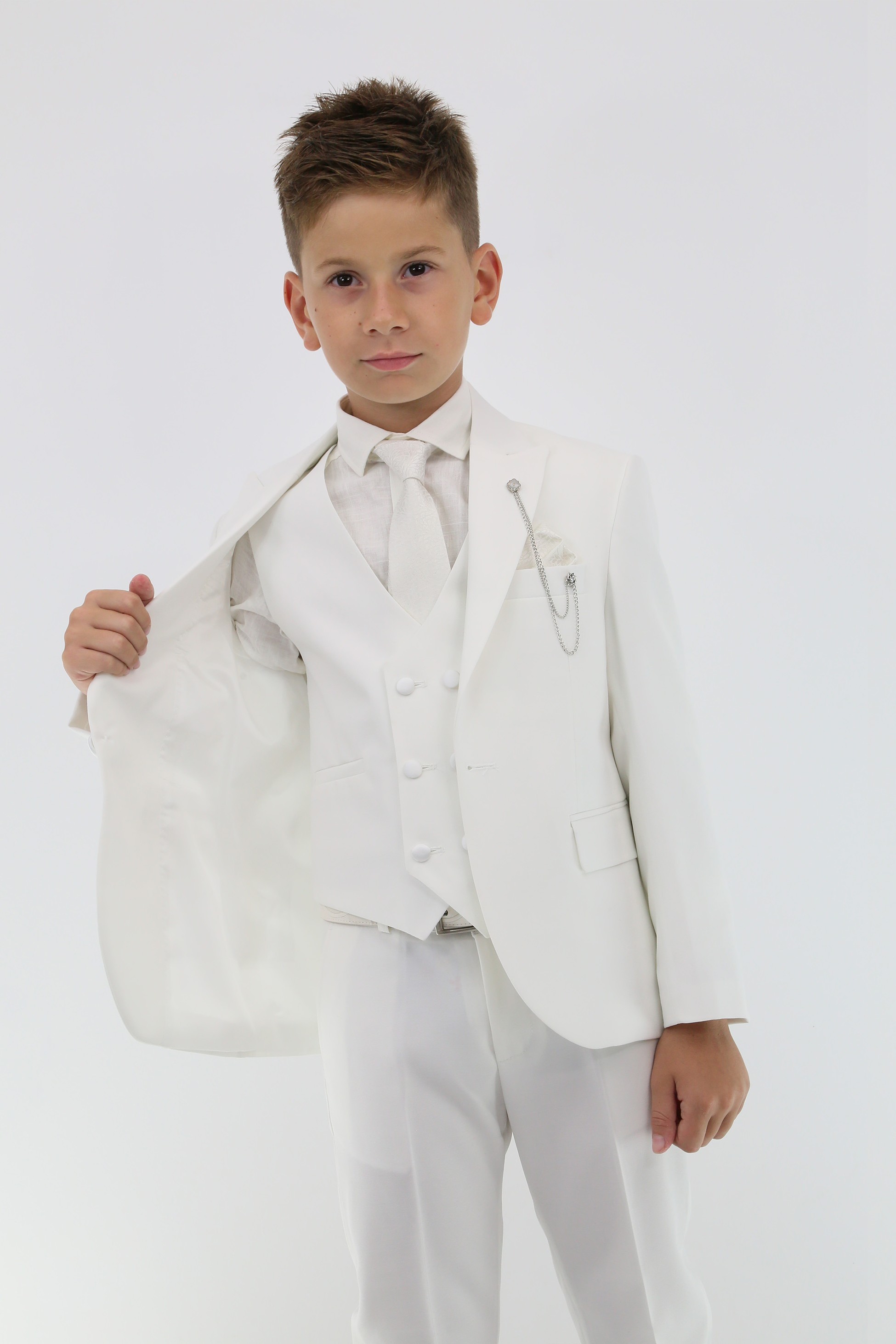 Boys Suit with Double Breasted Vest 7 PC Set