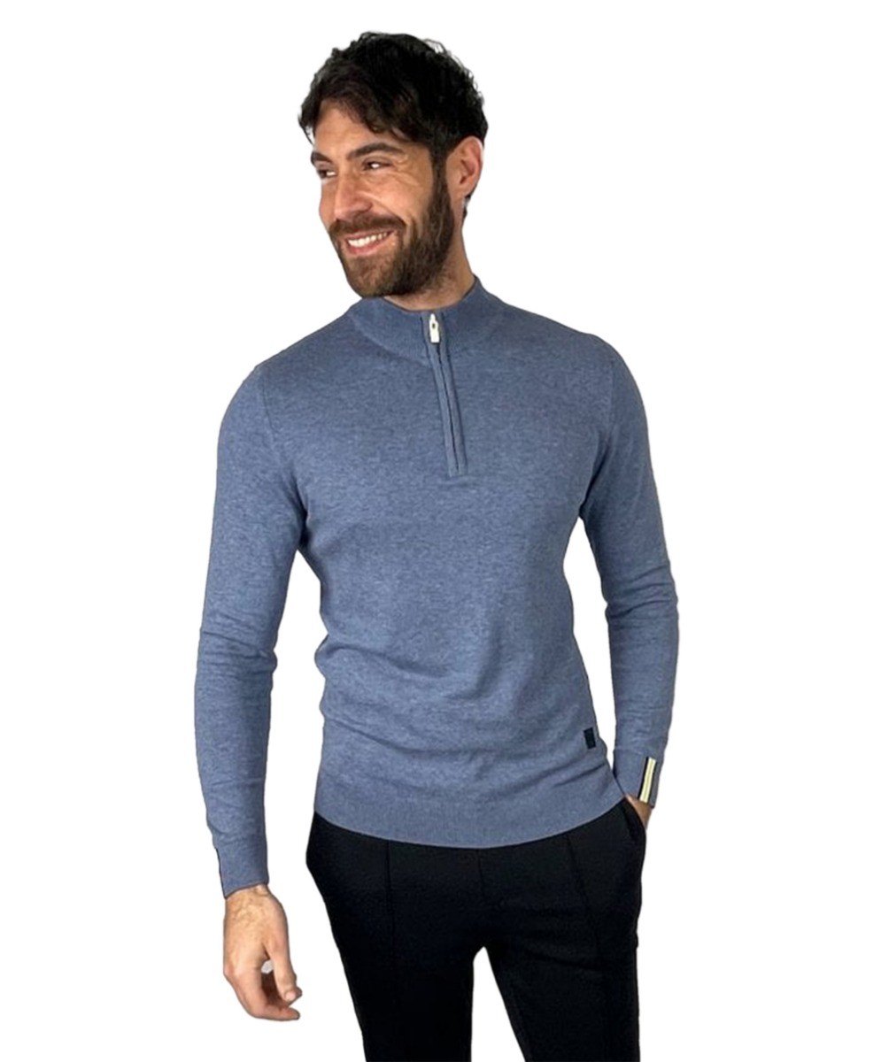 Men's Casual Cotton Half Zip Jumper - AVANTI