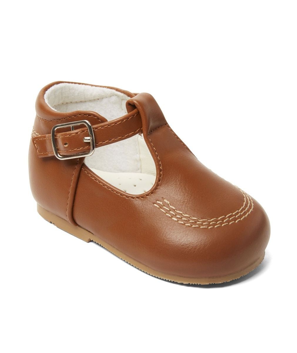 Baby- & Jungen-Schuhe mit Schnalle aus Leder – TEDDY - Braun braun