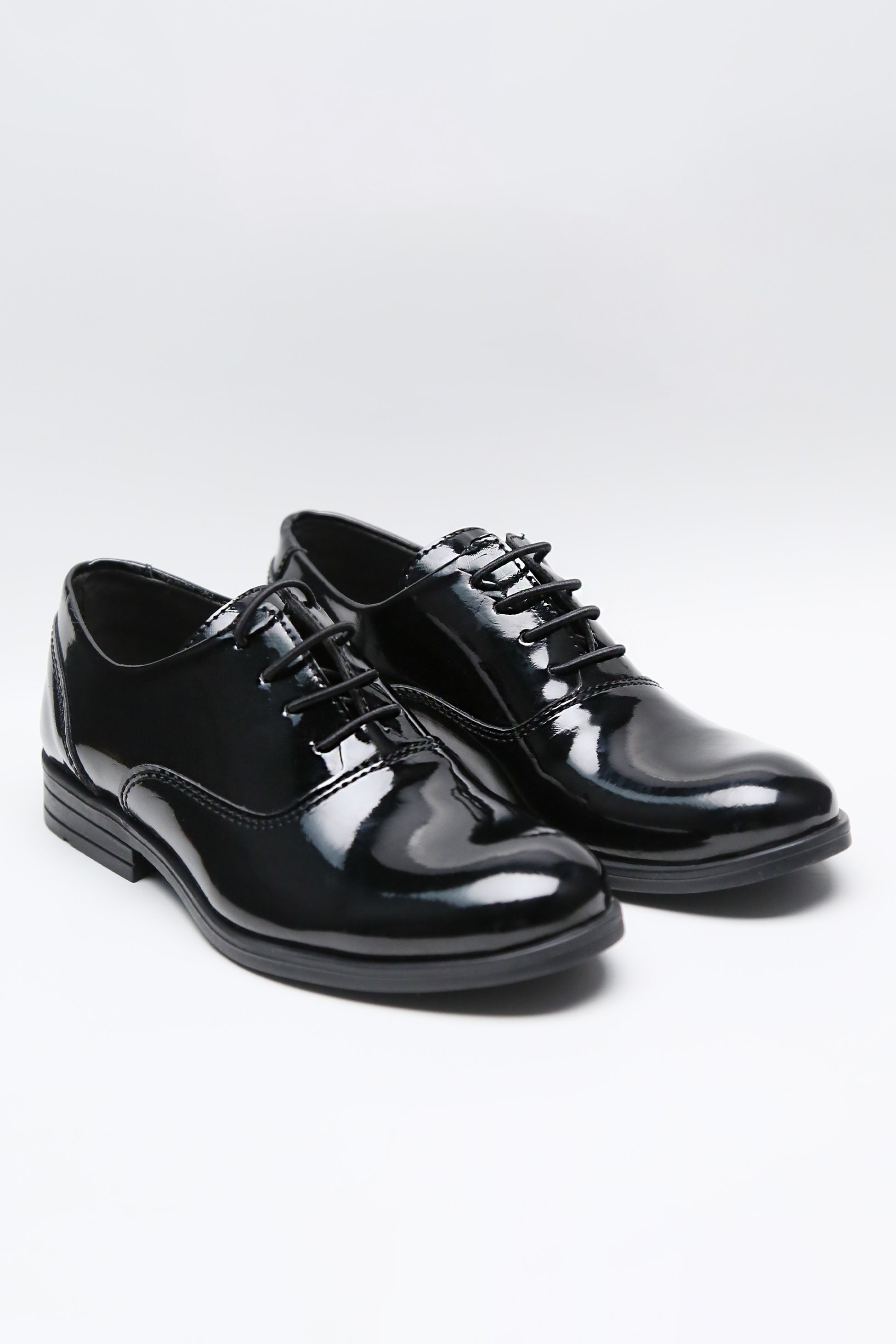 Chaussures Formelles Oxford à Lacets en Verni Noir pour Garçons - Regal