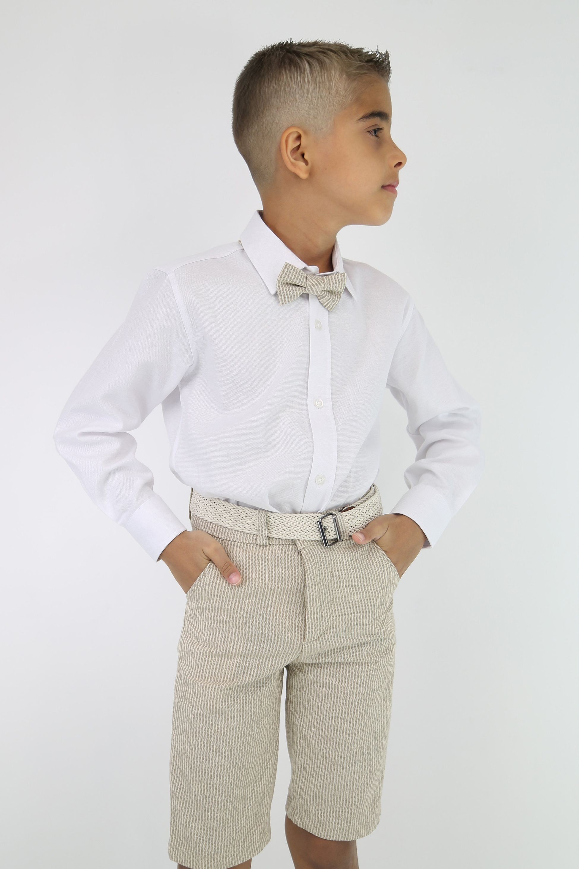 Boys Striped Cotton Seersucker Short Suit – ALEXANDER