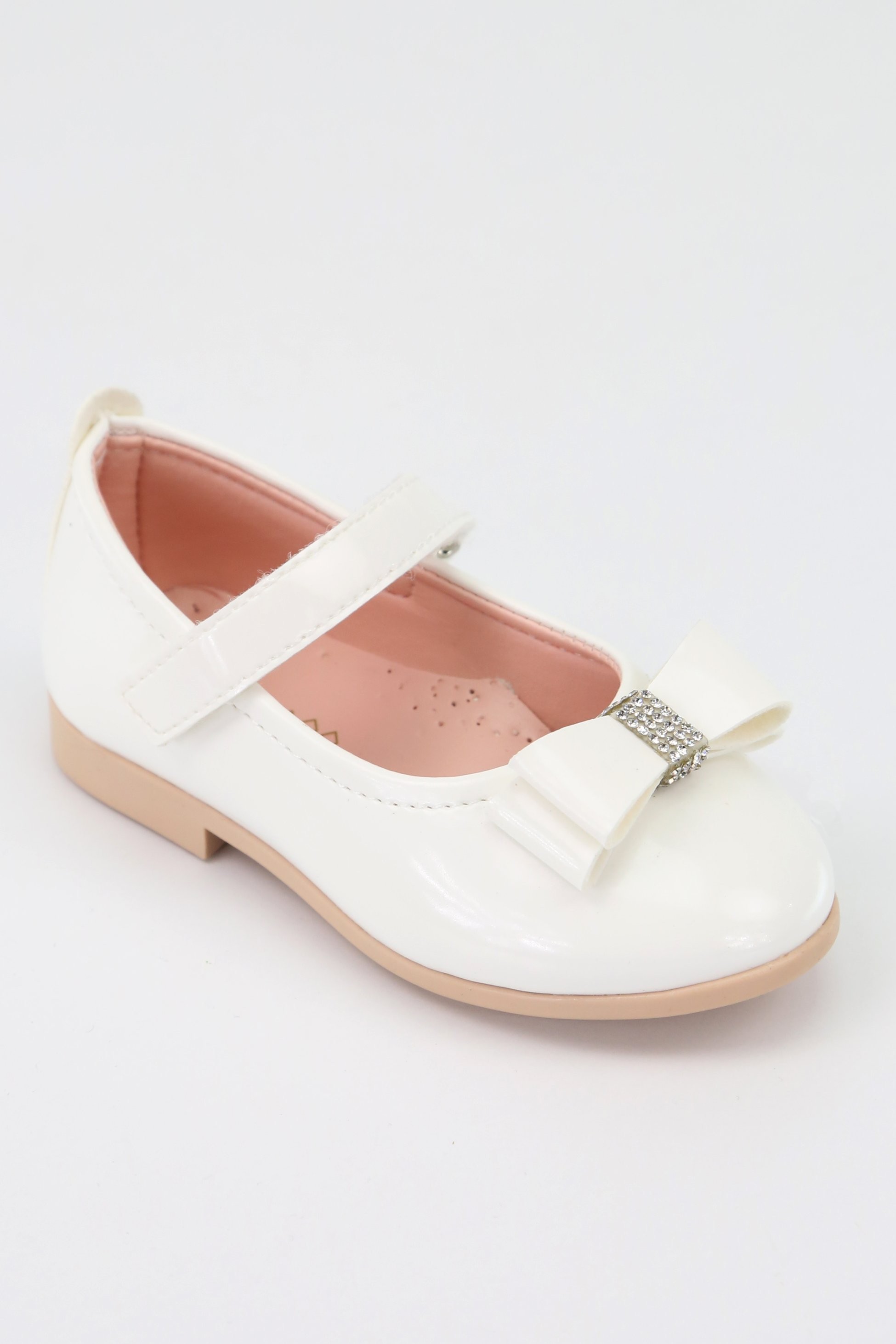Girls Mary Jane Flat Patent Dress Shoes in Ivory - Off White - LAYLA